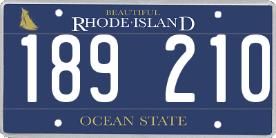 RI license plate 189210
