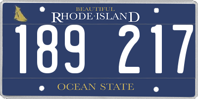 RI license plate 189217