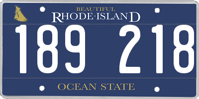 RI license plate 189218