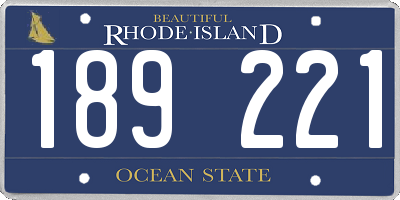 RI license plate 189221