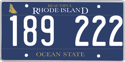 RI license plate 189222
