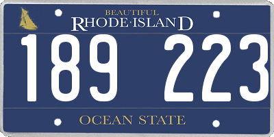 RI license plate 189223