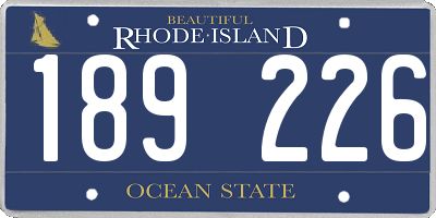 RI license plate 189226