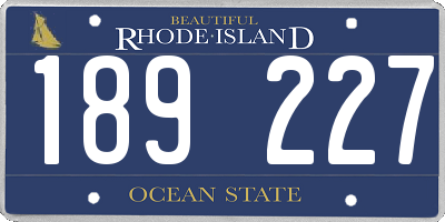 RI license plate 189227