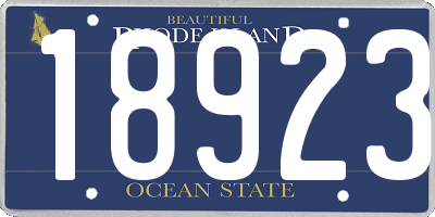 RI license plate 18923