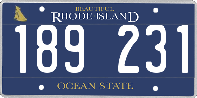 RI license plate 189231
