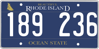 RI license plate 189236