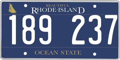 RI license plate 189237