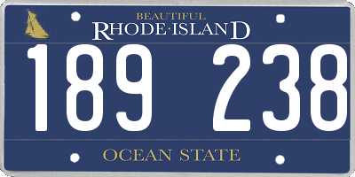 RI license plate 189238
