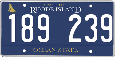RI license plate 189239