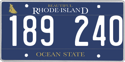 RI license plate 189240
