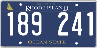 RI license plate 189241