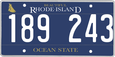 RI license plate 189243