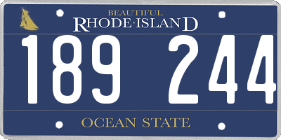 RI license plate 189244