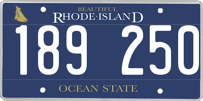 RI license plate 189250