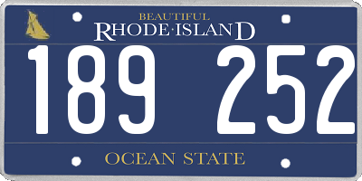 RI license plate 189252