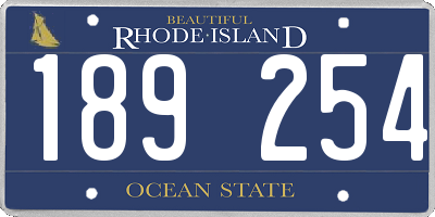 RI license plate 189254