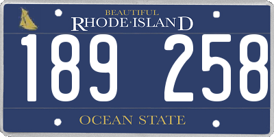 RI license plate 189258