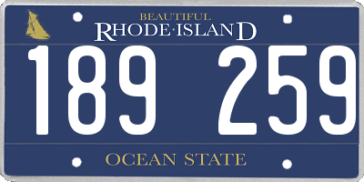 RI license plate 189259