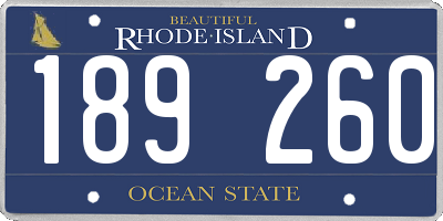 RI license plate 189260