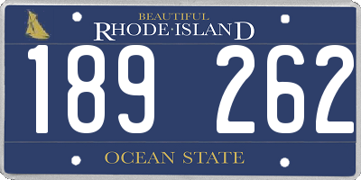 RI license plate 189262