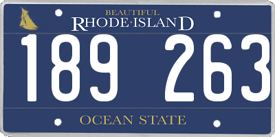 RI license plate 189263
