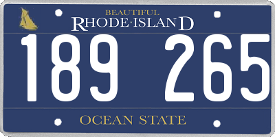 RI license plate 189265