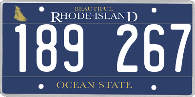 RI license plate 189267