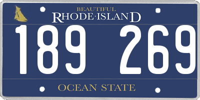 RI license plate 189269