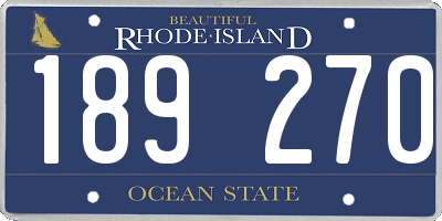 RI license plate 189270