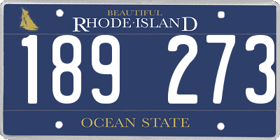 RI license plate 189273