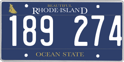 RI license plate 189274