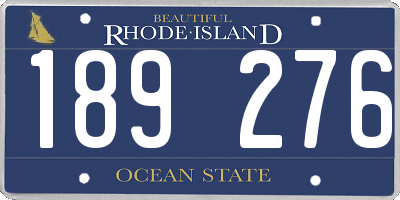RI license plate 189276