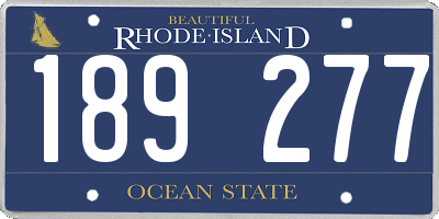 RI license plate 189277
