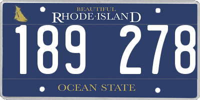 RI license plate 189278