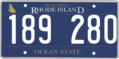 RI license plate 189280