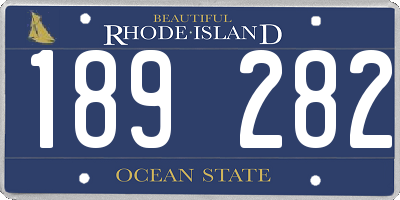 RI license plate 189282