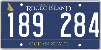 RI license plate 189284
