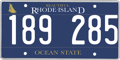 RI license plate 189285