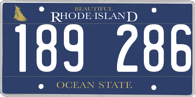 RI license plate 189286