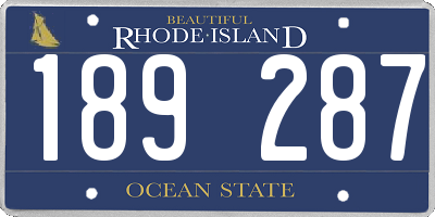 RI license plate 189287