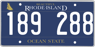 RI license plate 189288