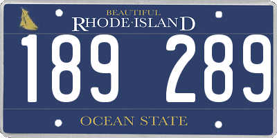 RI license plate 189289