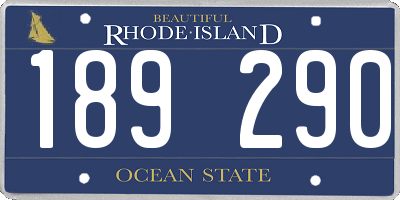 RI license plate 189290