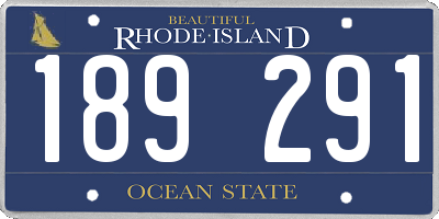 RI license plate 189291