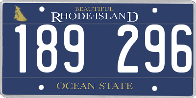 RI license plate 189296