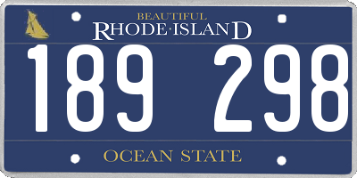 RI license plate 189298