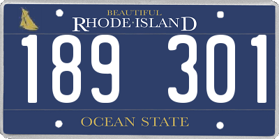 RI license plate 189301