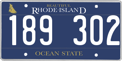 RI license plate 189302