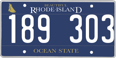 RI license plate 189303